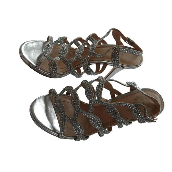 I. Miller Women's Silver Rhinestone Strappy Sandals - Picture 8 of 9